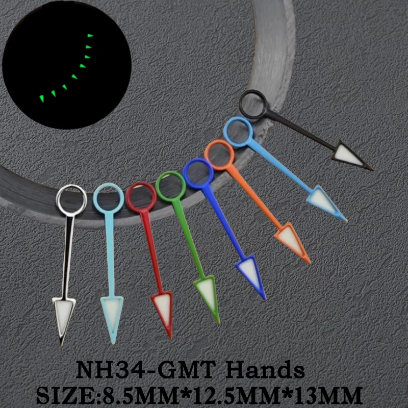 الأخضر مضيئة 13 مللي متر GMT الوقت الأيدي ل Seko Rolxes Pepsi الطيار NH34 التلقائي ساعة يد تعمل بالحركة الأيدي استبدال ساعة اكسسوارات #1