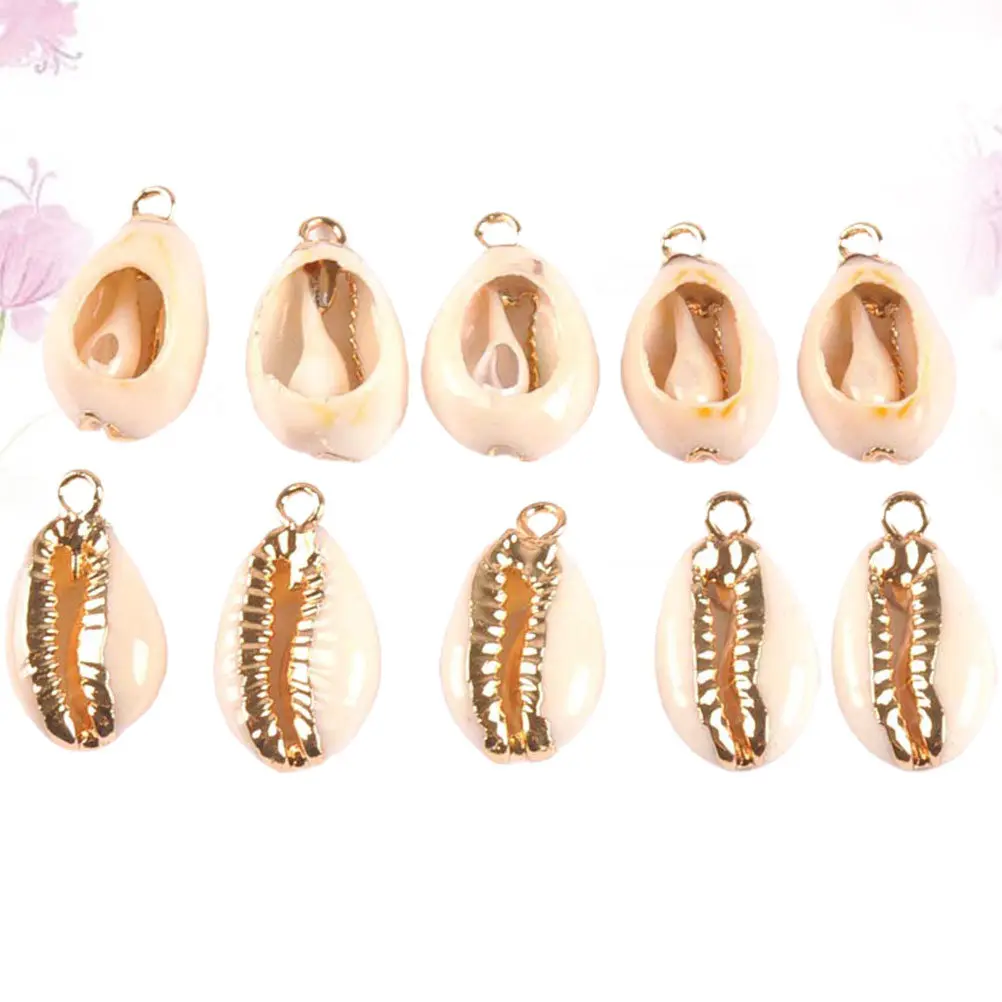 

10Pcs Unique Shell Pendant Charms Handcrafted Irregular Conch Style DIY Jewelry Supplies for Necklace Bracelet Earring Sweater