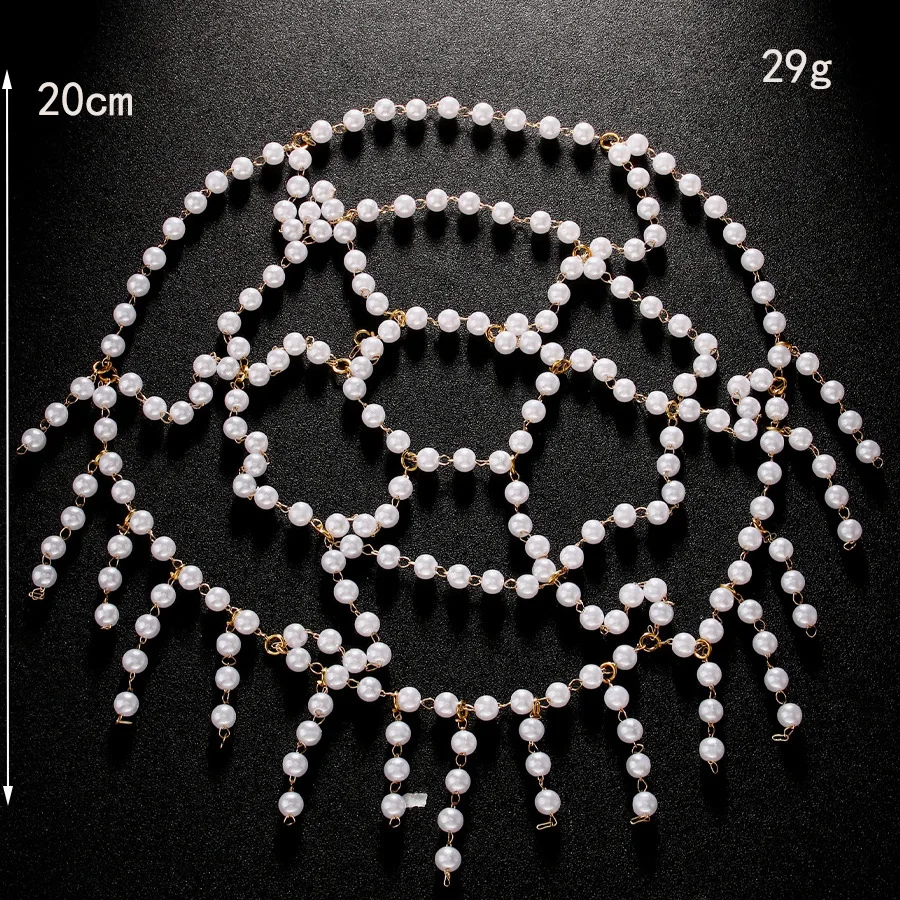 Great Gatsby Pearl Tassel Headpiece Cap Wedding Hair Accessories Indian Jewelry Elegant Bridal Head Chain Hat Women Prom Gifts - view 6