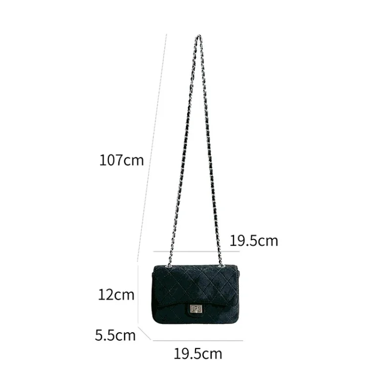 mini bag autumn and winter new small square bag clamshell niche diamond chain women bag image 5