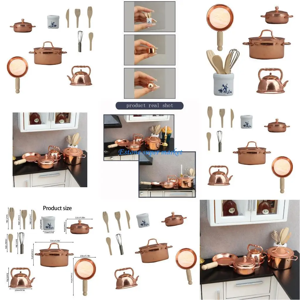 

090B 1/12 Scale Small Metal Containers for Model Kitchen Accessories Collection