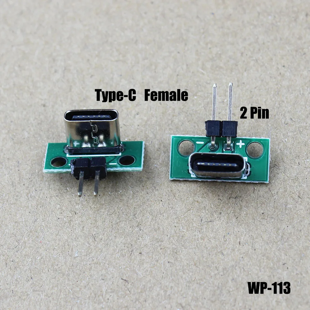 1pcs USB Type-C Male USB3.1 Female Connector 180 Degree 2 Pin Data Cable Charging Port Jack Test Board WP-113