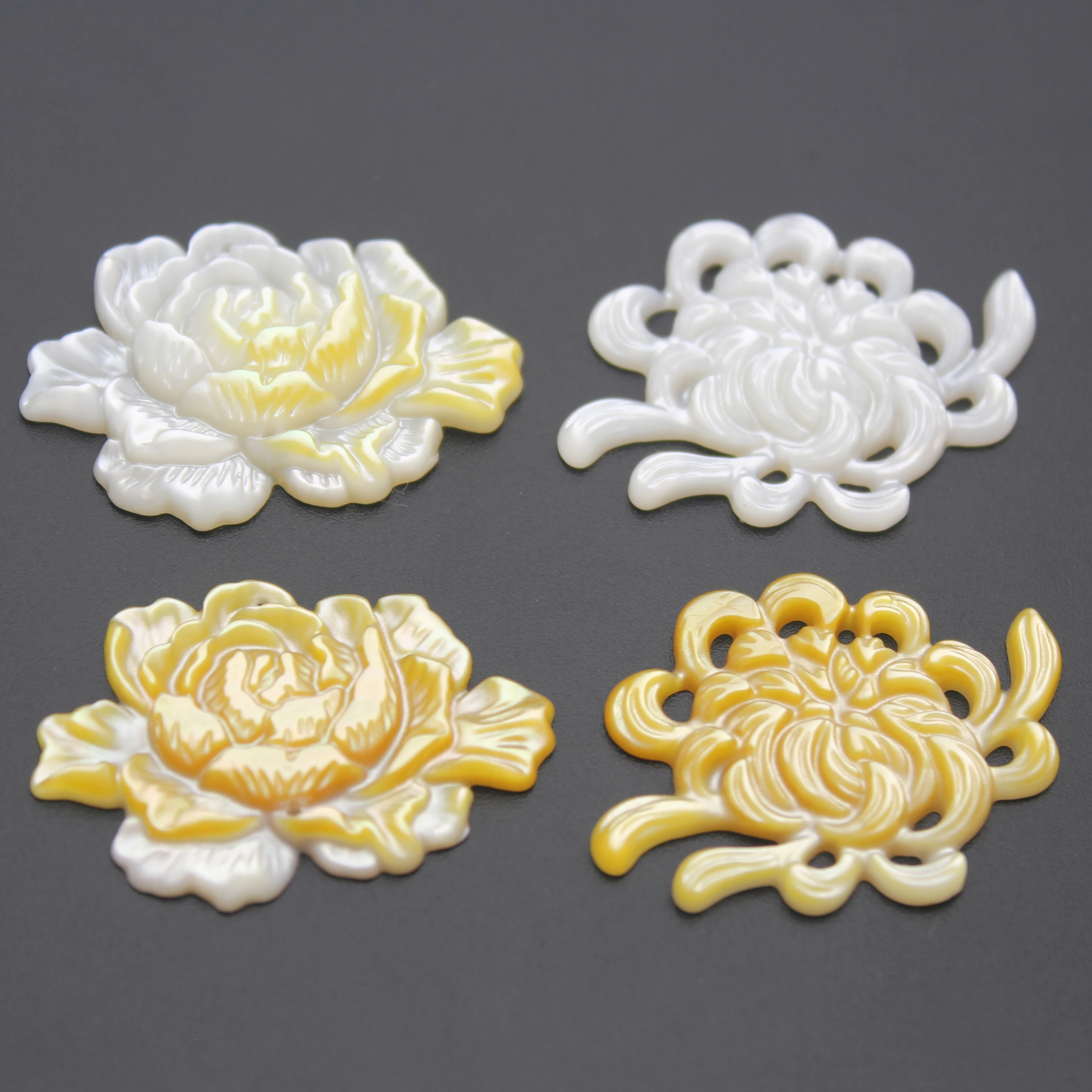 

Natural Seawater Shell Carving Flower For Perfect Exquisite Jewelry Pendant Making DIY Necklace Earring Bracelet Accessories