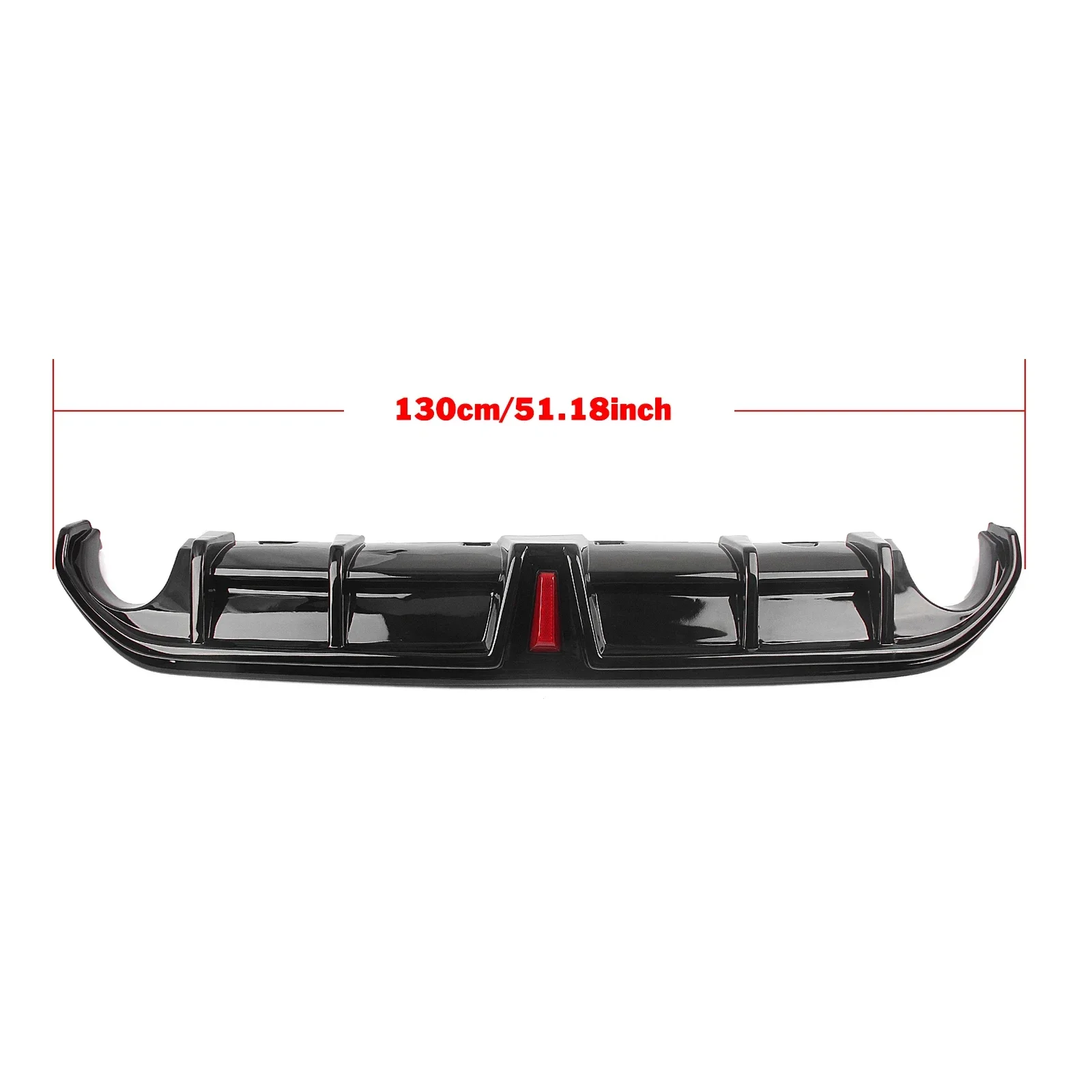 New IDENUONA for Altima 2019-2022 Car Rear Bumper Diffuser Lip Kit with Exhaust Plastic Material LED Light Gloss Black
