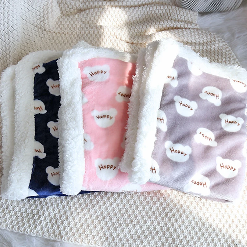 Esteras suaves para dormir para mascotas, mantas cálidas para perros y gatos, sábanas bonitas para mascotas de invierno, cómodas, mantas para gatos, suministros de calentamiento para mascotas