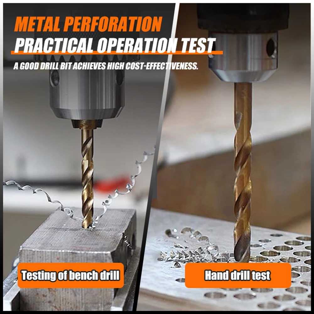 Broca de torção métrica de cobalto 5% m35 broca de haste reta de aço de alta velocidade 21 peças com caixa para metal aço inoxidável ferro