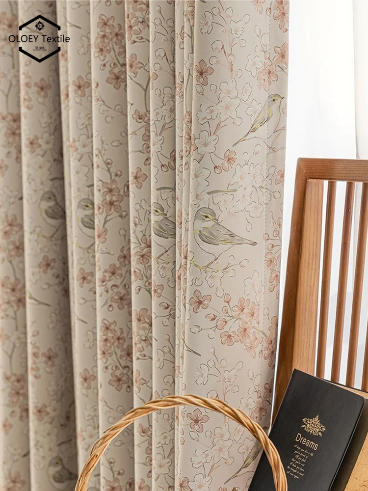 American Custom Size Pastoral Thickened Chenille Art High Quality Customized Shading Curtains for Living Dining Room Bedroom