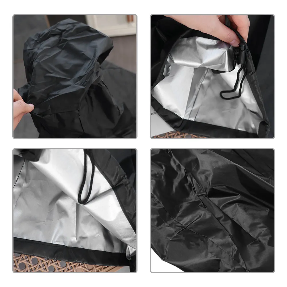 Dust-proof Outdoor Chiminea Cover Waterproof Black Fireplace Cover Protective Sleeve Oxford Cloth Heating Stove Tent Camp