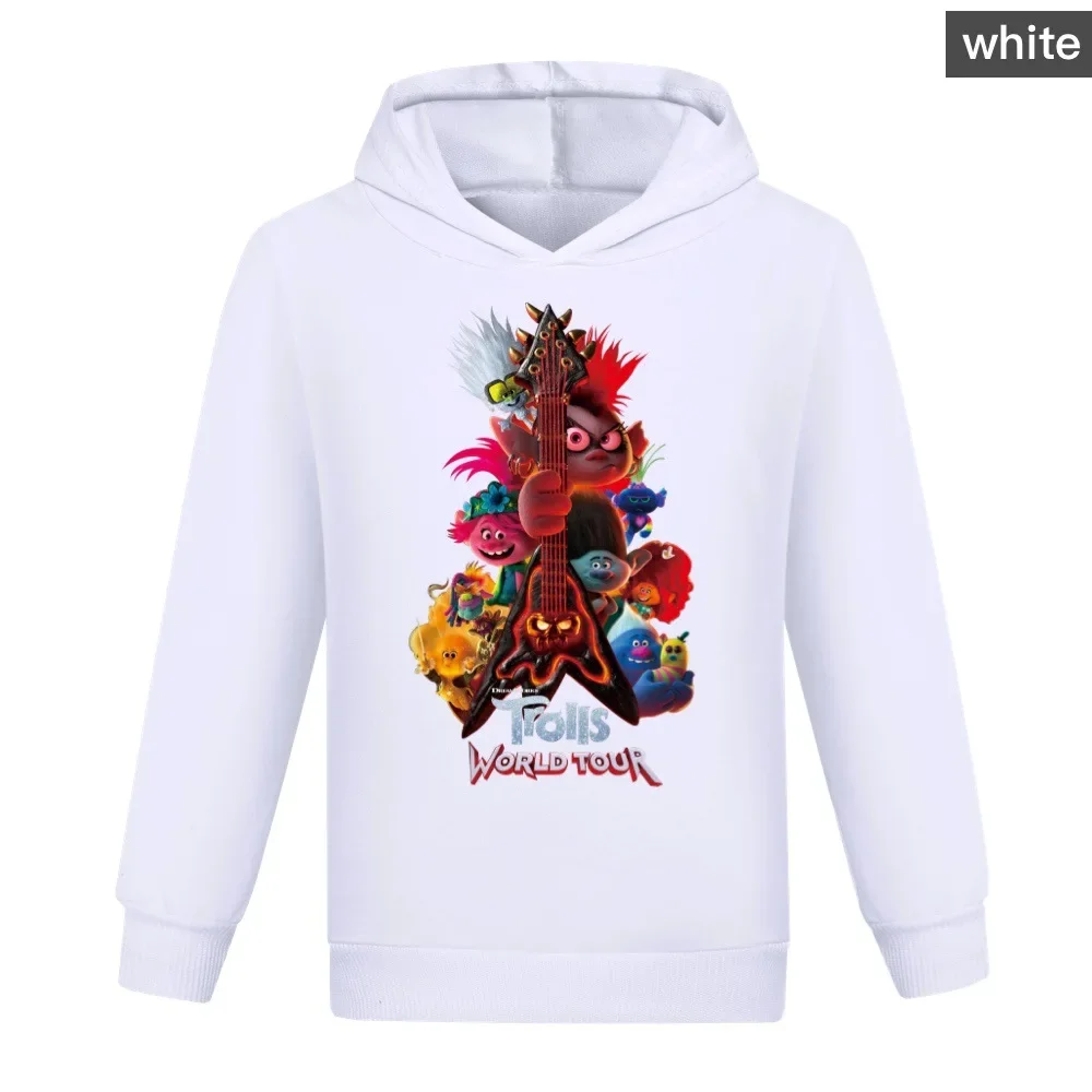 Sudadera con capucha para niño y niña, camiseta de manga larga con estampado de trolls WORLD TOUR, ropa de invierno, 609