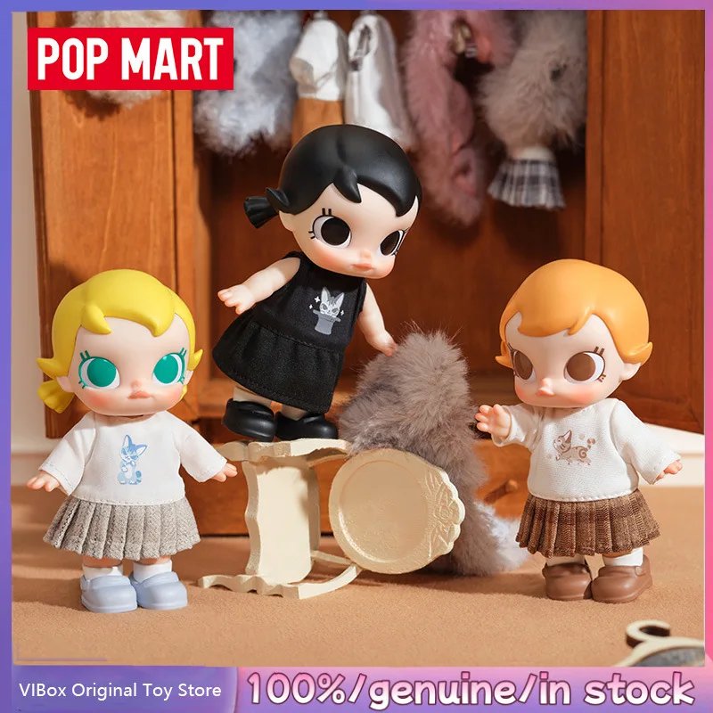 ของแท้ POP MART Baby Molly Winter Fit Check Series กล่องสุ่ม ตุ๊กตาไวนิลน่ารัก ของตกแต่ง พวงกุญแจ ของเล่น กล่องปริศนา ของขวัญ ใหม่