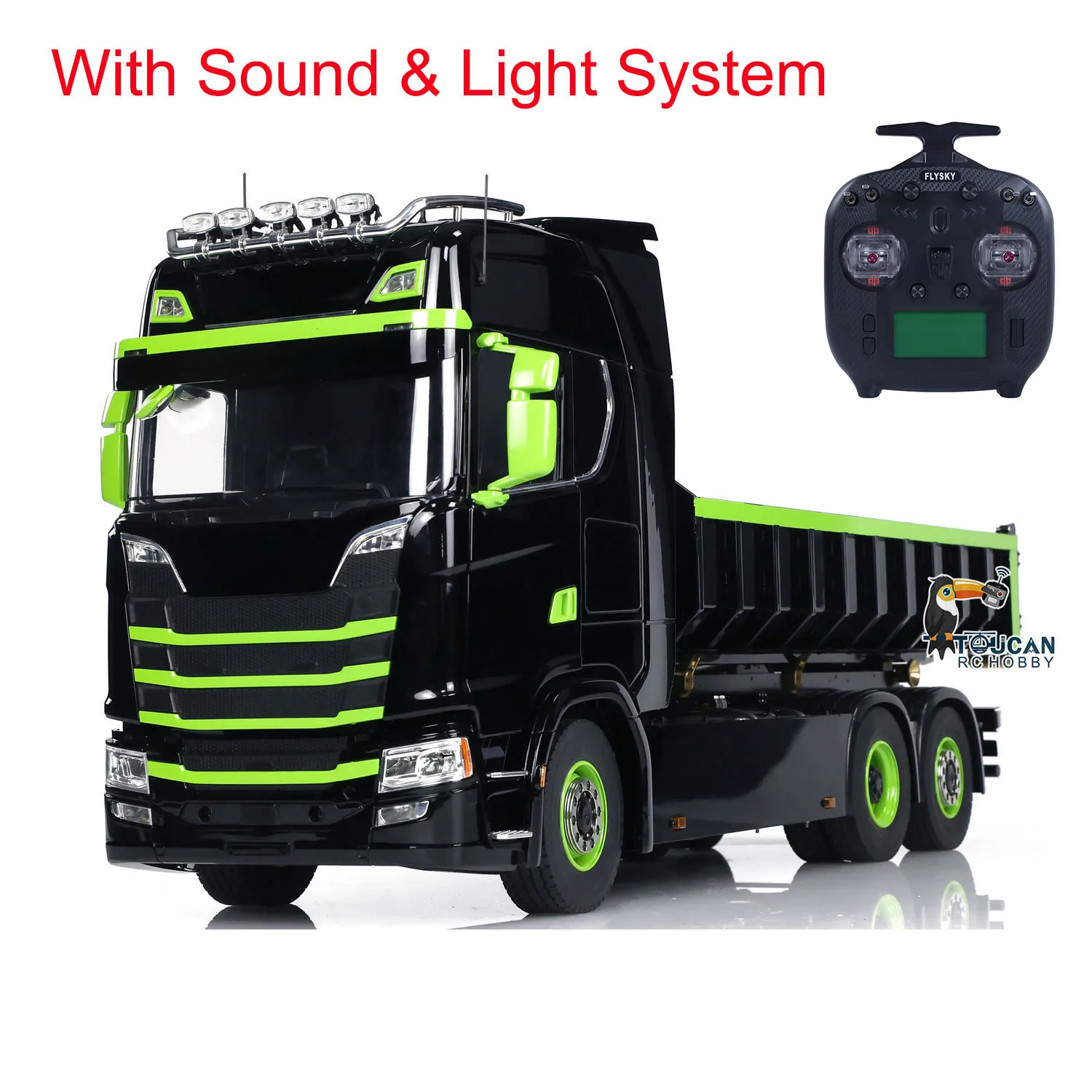 Metal 6x6 1/14 770s Hydraulic RC Roll Off Dumper Truck Rear Axle Lifting Steering Car Light Sound Radio Control Tipper Vehicle