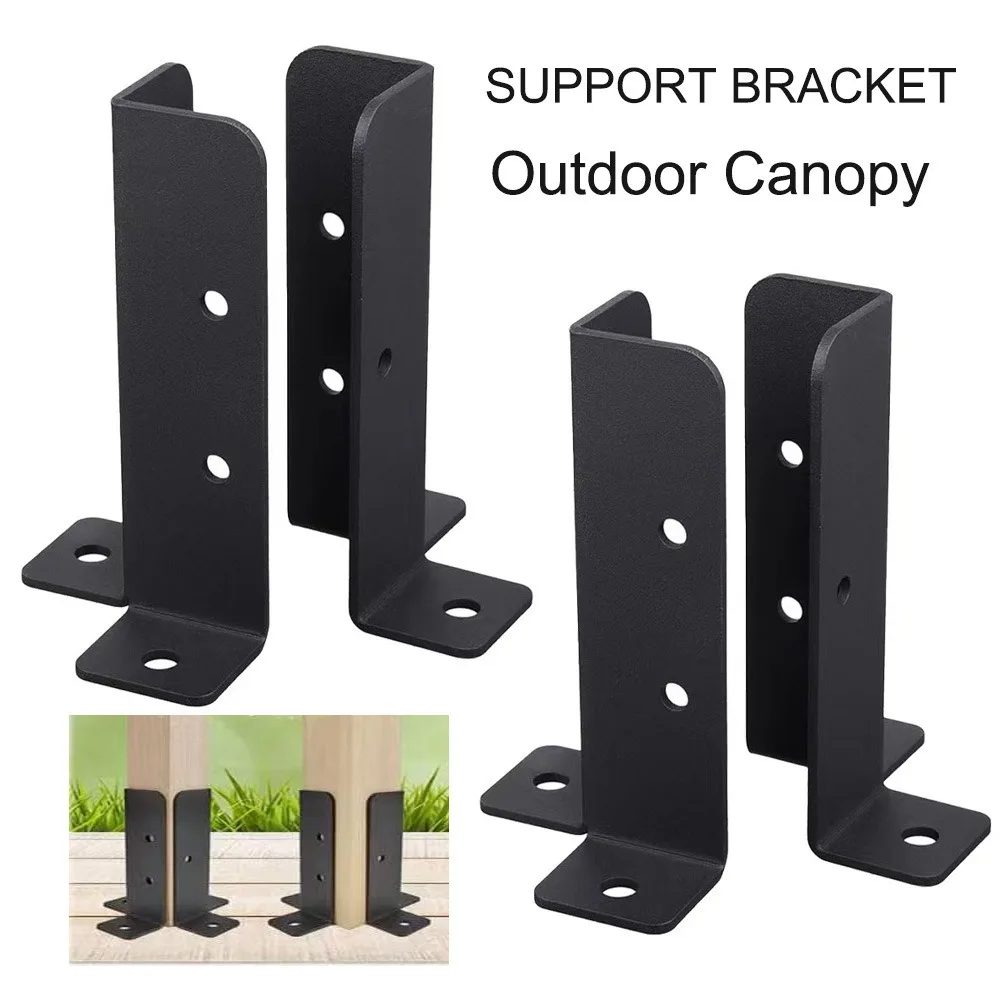 Pavilions Awnings Brackets Hardware Accessories Outdoor Solid Wood Pillars Embedded Pillars Anchor Bases Deck Pillars 2pcs/set
