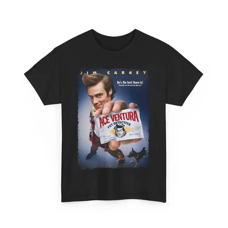 Ace Ventura Poster Tee Shirt, Jim Carrey Movie Fan Apparel, Unisex Graphic Tshirt, Film Print Top, Funny movie Clothing