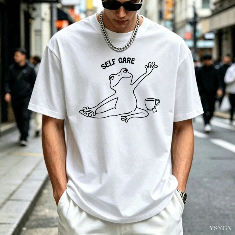 Retro Self Care T-Shirt Funny Cute Tshirt Casual Short Sve Lover Gift Positive Mental Health T Shirt 2026 New Model Short-sleeve