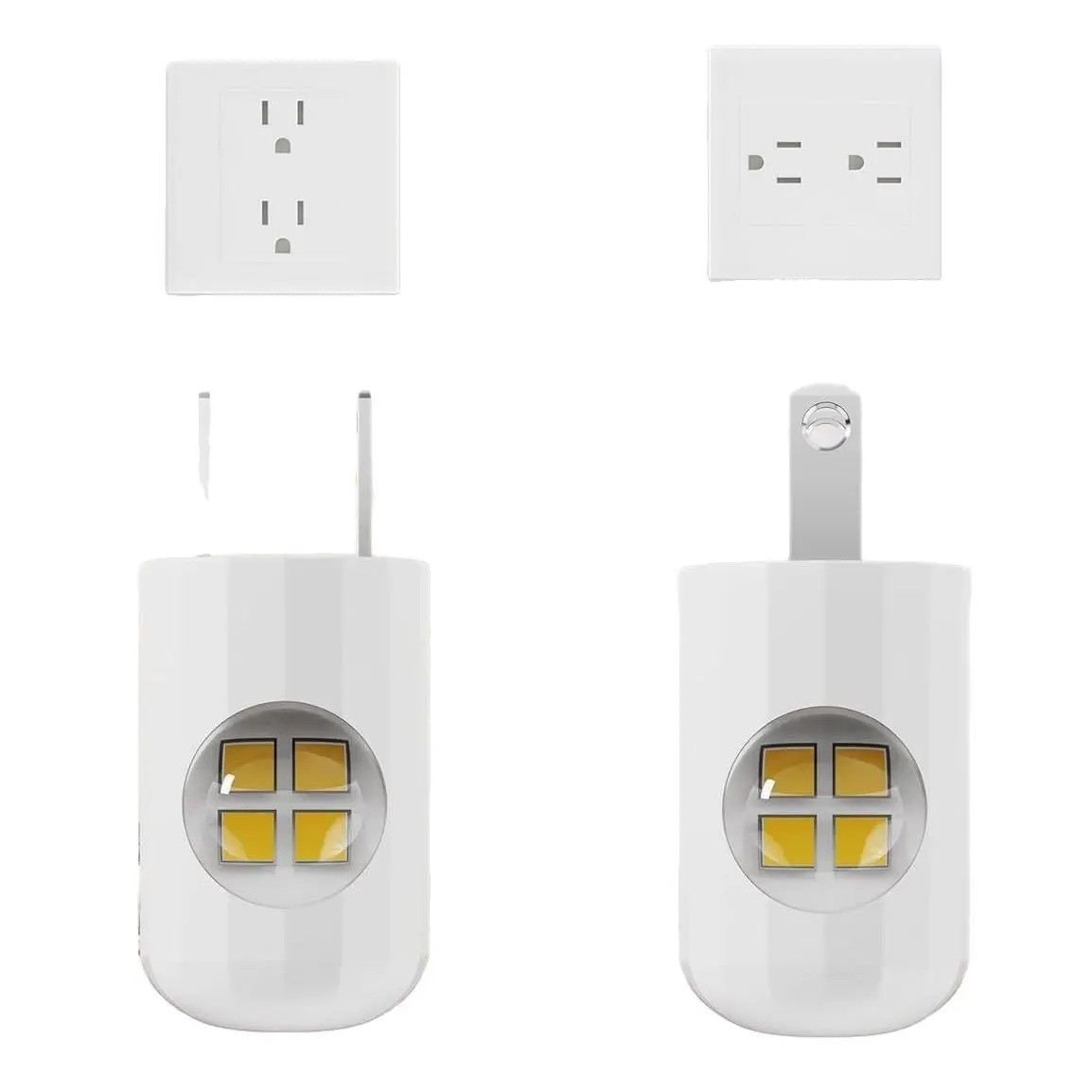 3 buah lampu malam soket dinding LED pintar dengan colokan UE peredup otomatis