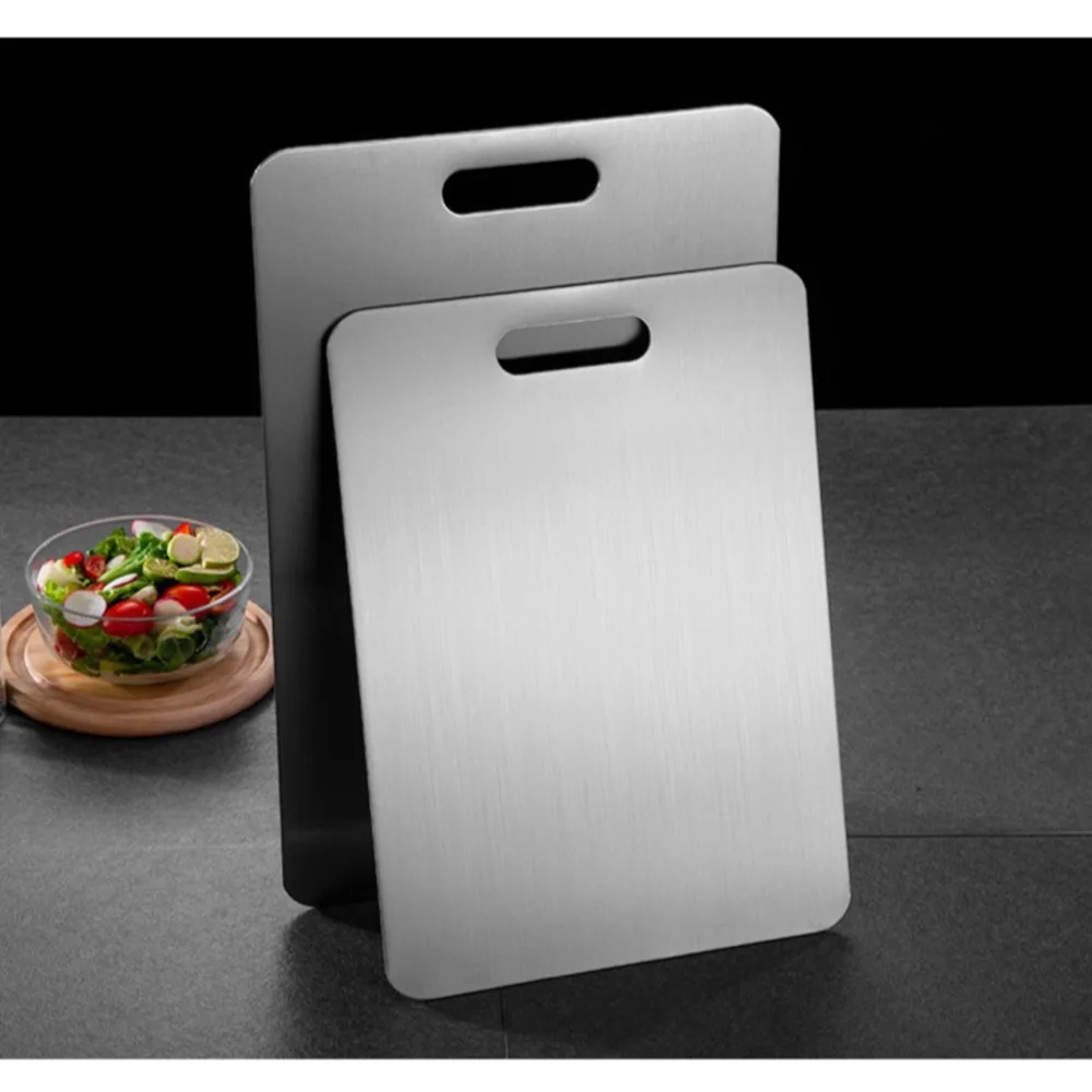 

Stainless Steel Cutting Board Home Kitchen Rectangular Chopping Board Fruit Vegetable Meat And Kneading Dough Cutting Dough Tool