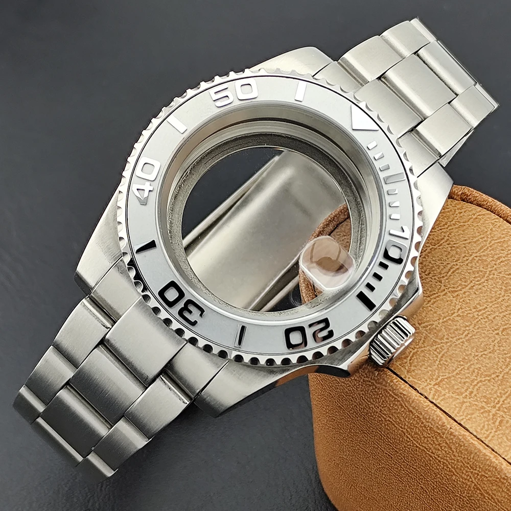 

silver black 40.5mm Watch Case Fit NH34 NH35 NH36 Movement 28.5mm Dial 20mm Strap Stainless Steel Waterproof Watch Repair Parts