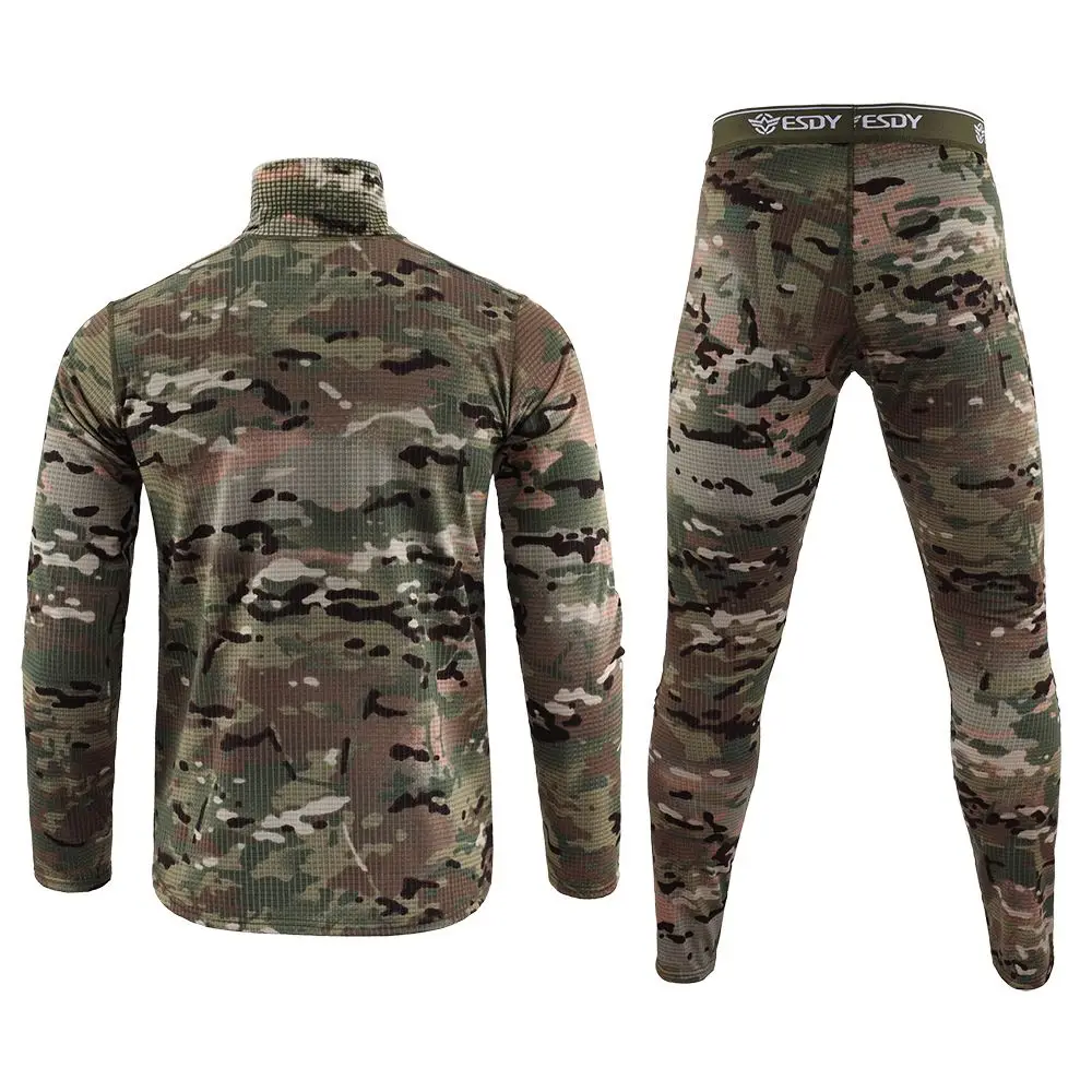 Chechen Outdoor Men's Autumn/Winter Warm and Cold proof Sports Camouflage Underwear Set