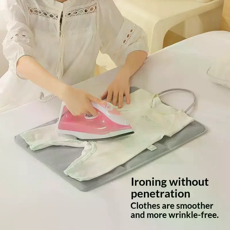Ironing Mat Portable Folding Ironing Blanket Thick: Heat Resistant Travel Clothes Protector Board Laundry