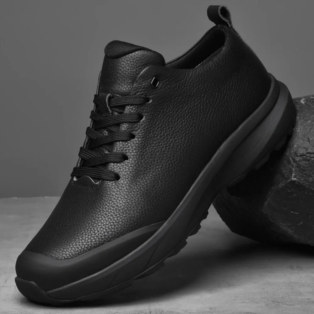 

Autumn Winter Fashion Lychee Pattern Thick Sole Non Slip Casual Men Shoes Breathable High-end Sports Shoes Hiking Shoes