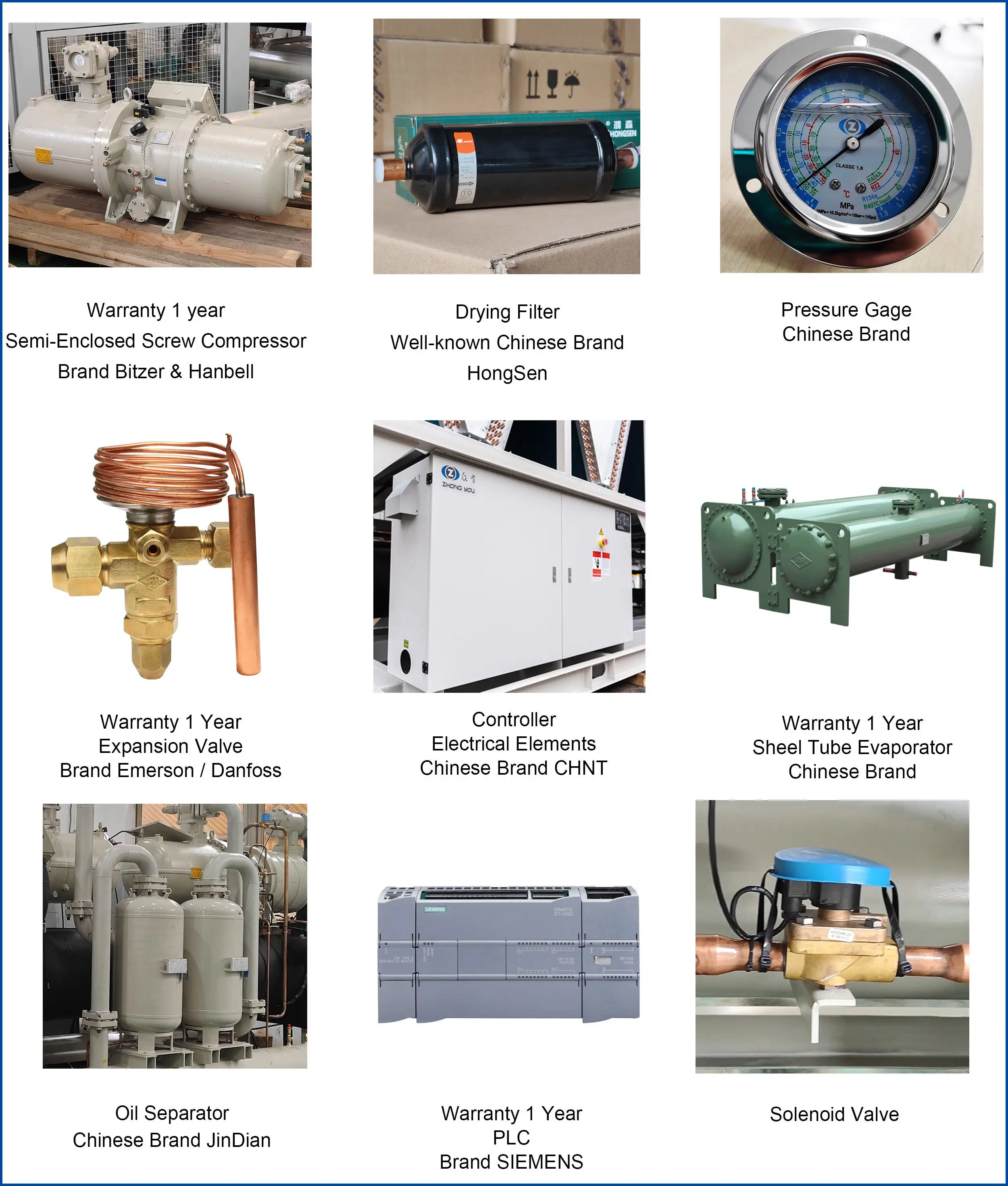 Water Cooled Flooded Type Screw Chiller High COP Energy Saving Industrial Refrigeration Unit Chemical Plastic Injection