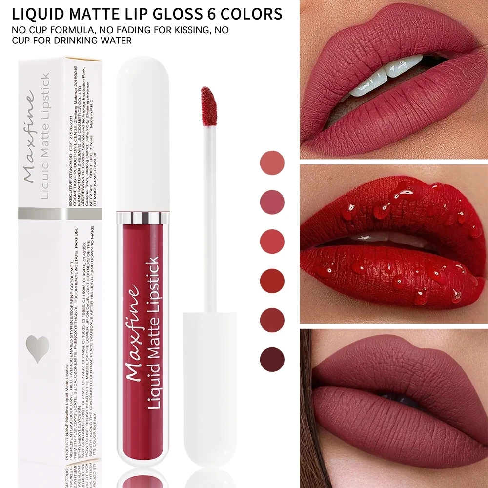 Lápiz labial mate de 18 colores, Pintalabios resistente al agua, antiadherente, de terciopelo, de larga duración, no se decolora, multicolor