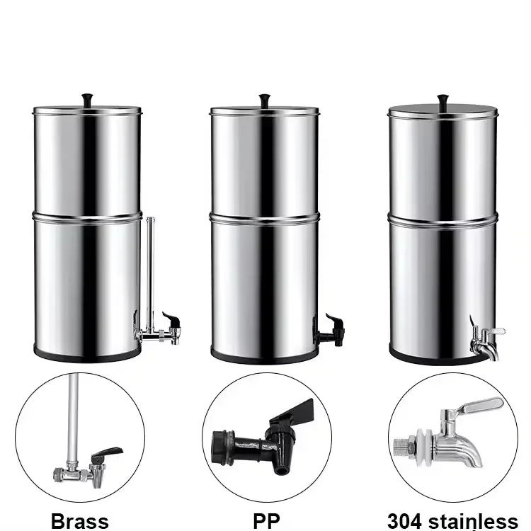 Camping Travel Countertop 2.25 Gallon Stainless Steel Gravity Fed Water Filter System