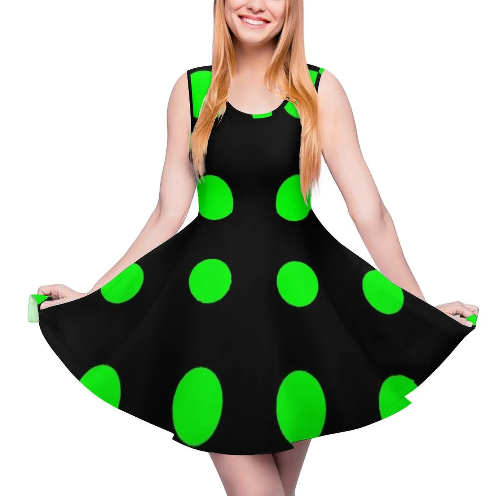 

Pattern Chessboard Black And Green Sleeveless Dress dresses women summer 2024 prom clothes dress for women