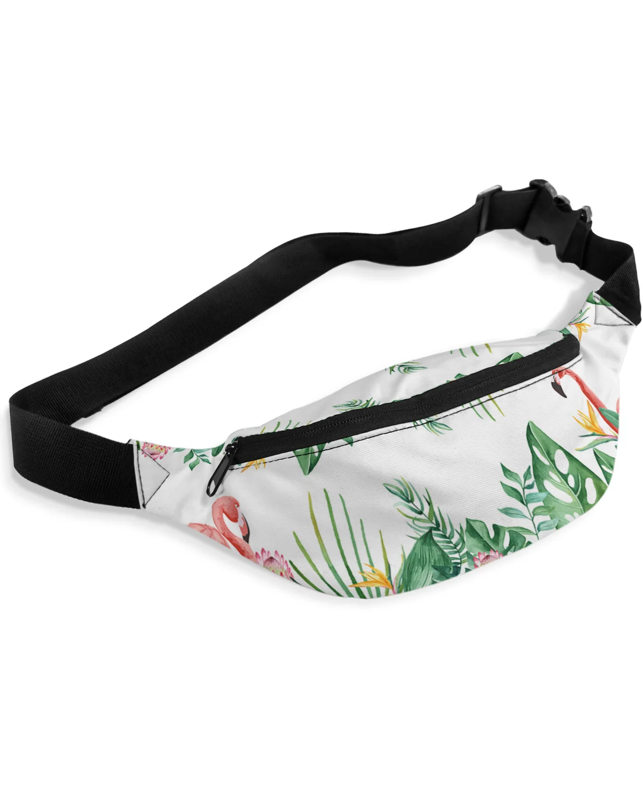 

Tropical Plants Flamingos Palm Leaves Waist Packs for Women Waterproof Outdoor Sports Waist Bag Unisex Crossbody Shoulder Bag