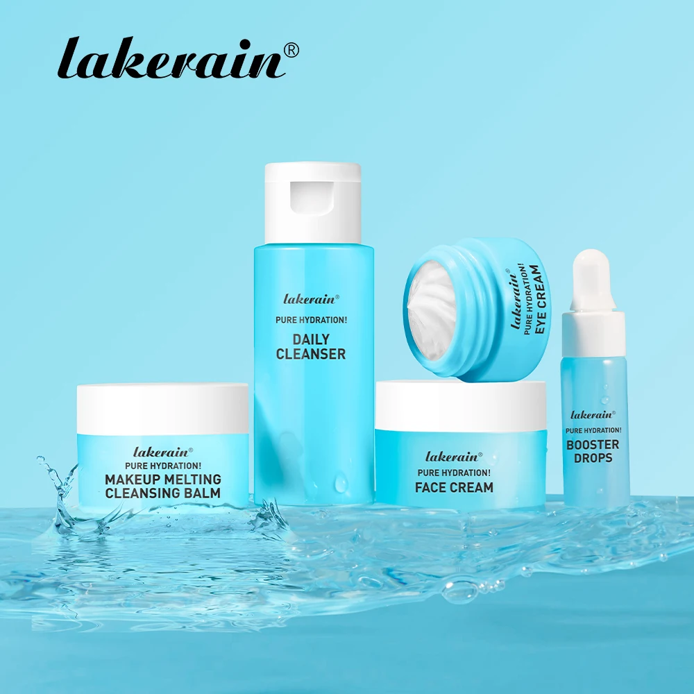 Mini Skincare Set Daily Cleanser Eye Cream Booster Drops Makeup Melting Cleansing Balm Hydrating Nourishing Moisturizing Glowing