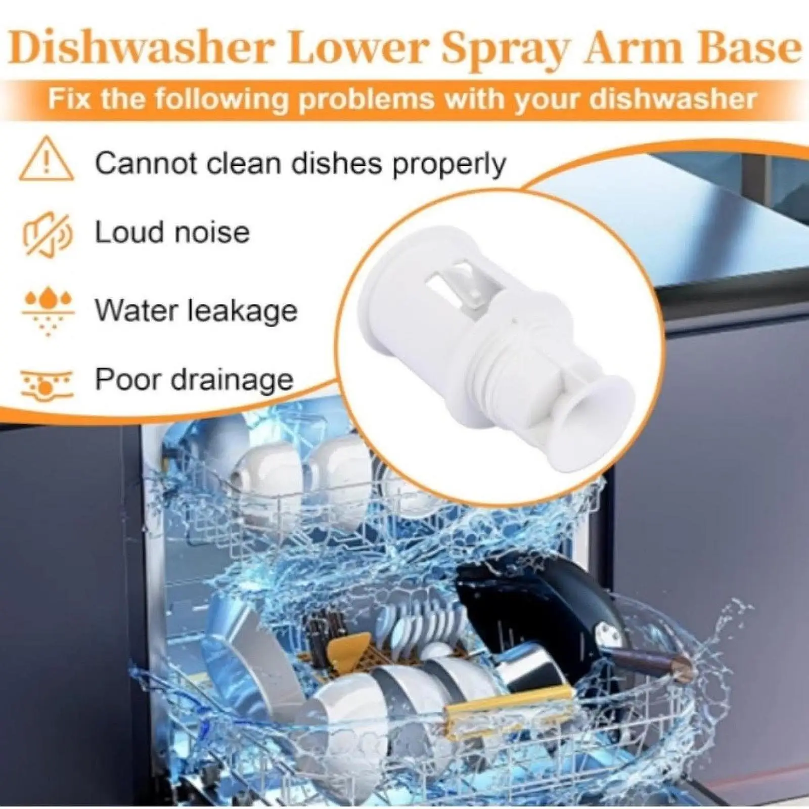 Dishwasher Spray Arm Center Wash Arm Assembly Parts for 1263951 1765974