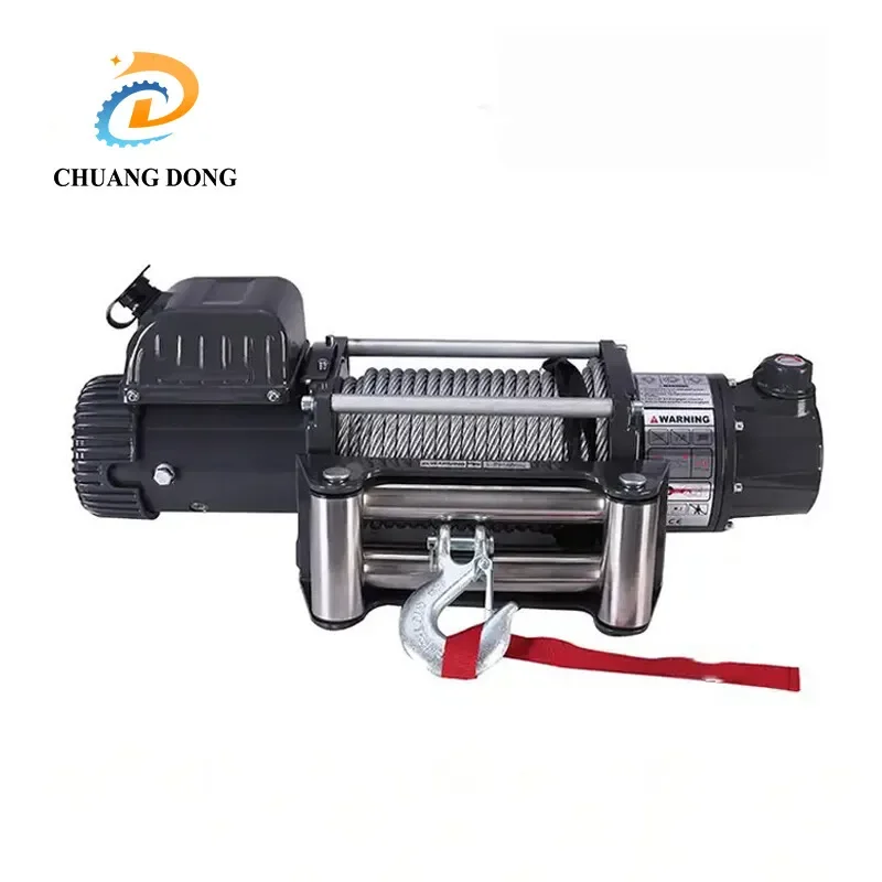 High Quality Electric 12V/24V Car Hoist Off-Road Hydraulic Winch For Auto Rescue Small Wire Rope Winch For Home Use