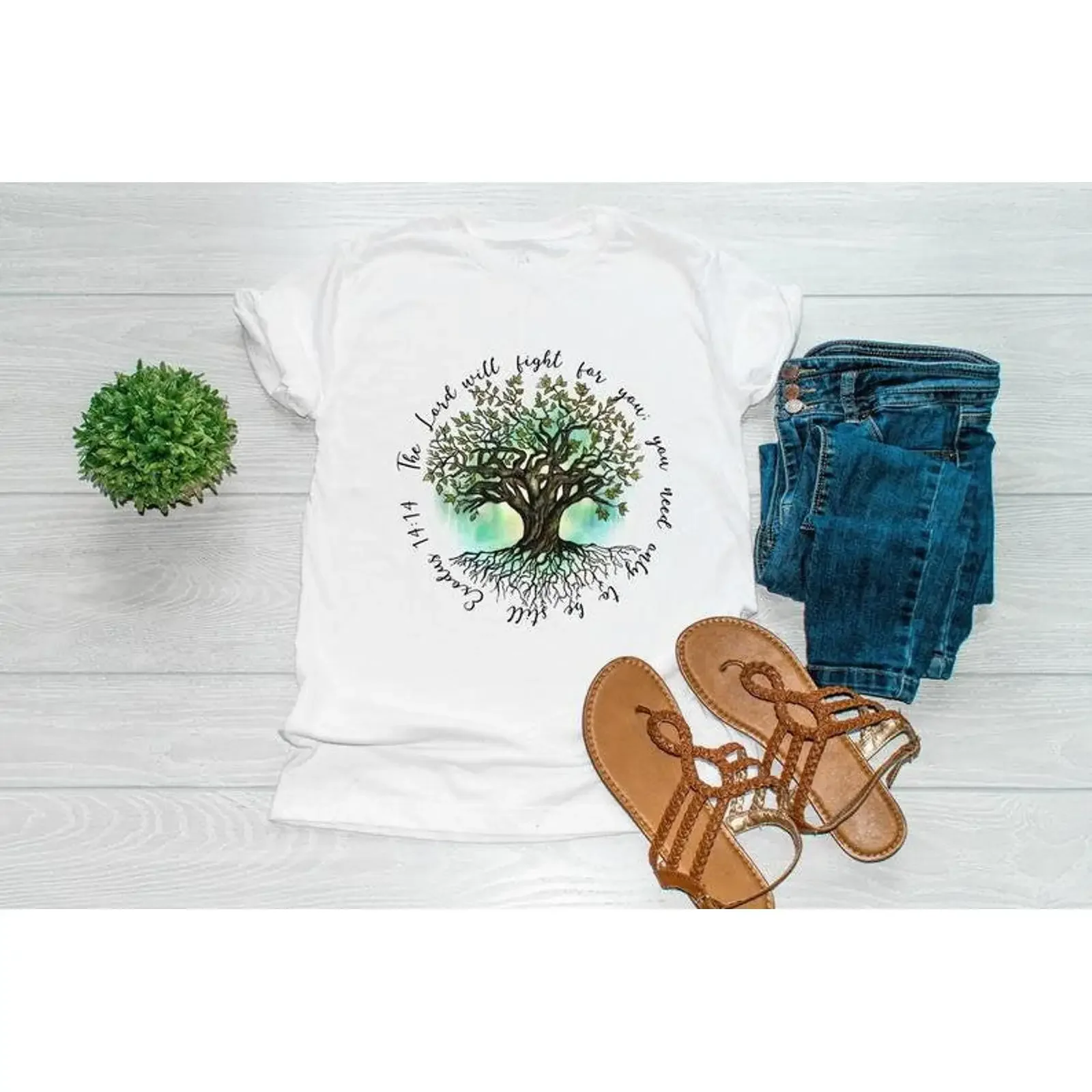 Christian Exodus 14 Tree of Life Bible Verse Ready to Press Sublimation Transfer Sub Design for T Shirt Mug vintage Washed