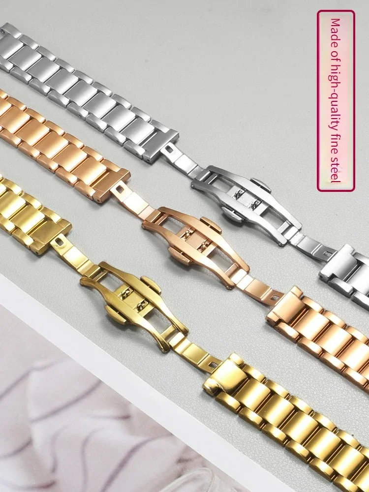 Women's Stainless Steel Bracelet, Suitable for F-iyta Heartstrings, G-ucci, Frey, V-ersace Notched Steel Strap Watch Strap Women image 3