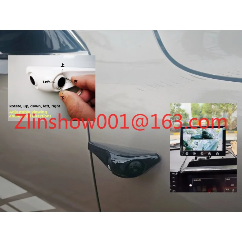 Car mounted camera AHD with dual heads for left and right front and rear reversing high-definition blind spot image wide-angle