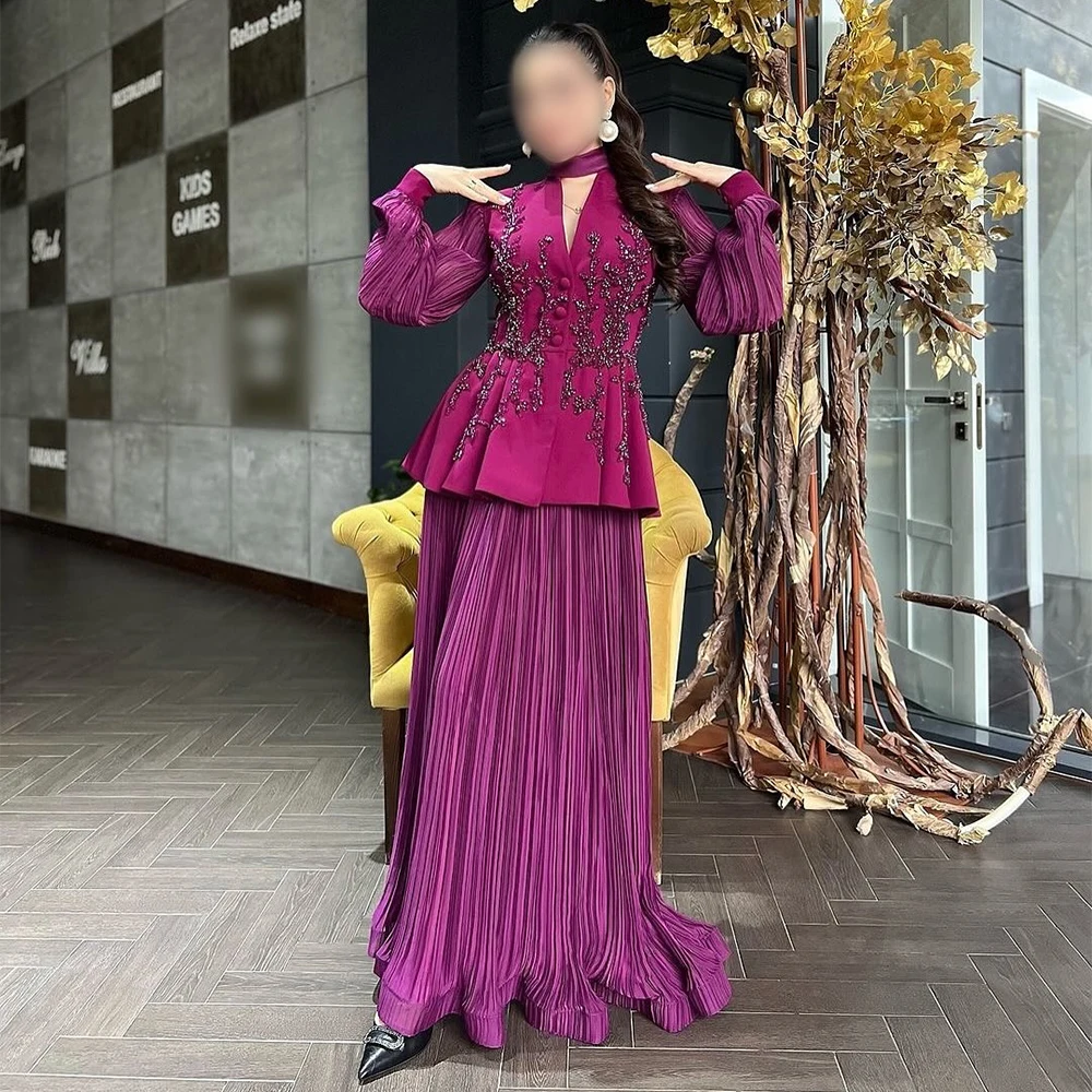 

Индивидуальные роскошные свадебные и вечерние платья для женщин: длинные рукава, вечерние наряды с бисером и аппликациями, V-образный вырез, современное длинное вечернее платье