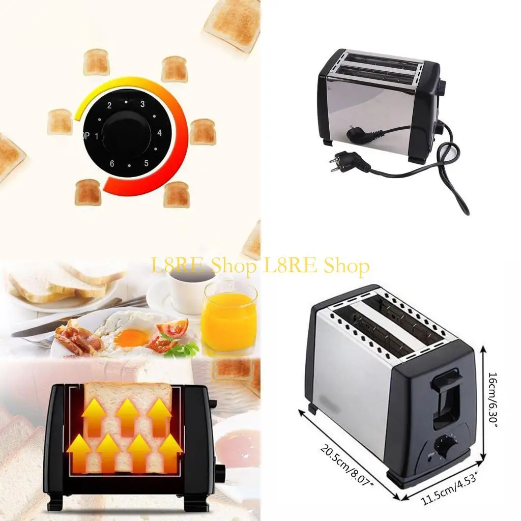 L8RE 2 SLICES TOASTERS Stainless Steels Slot Toasters พร้อมถาดเศษที่ถอดออกได้