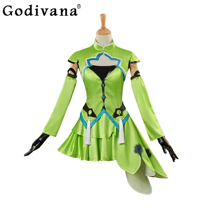 Women Solid Shirt and Skirt Cos Suit Leather Two Dimensional Game Cosplay Set Female Animation Costume Skirt Outfits