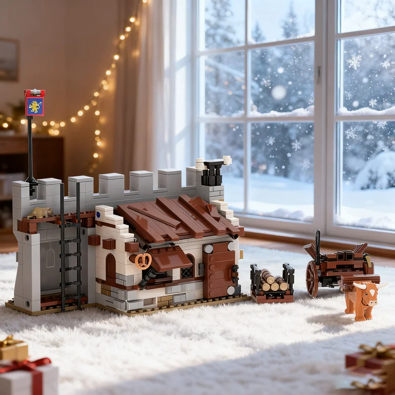 

652 шт. MOC пекарня на стене модель замка строительные блоки игрушки рождественские подарки архитектура DIY творческая идея образовательный кирпич