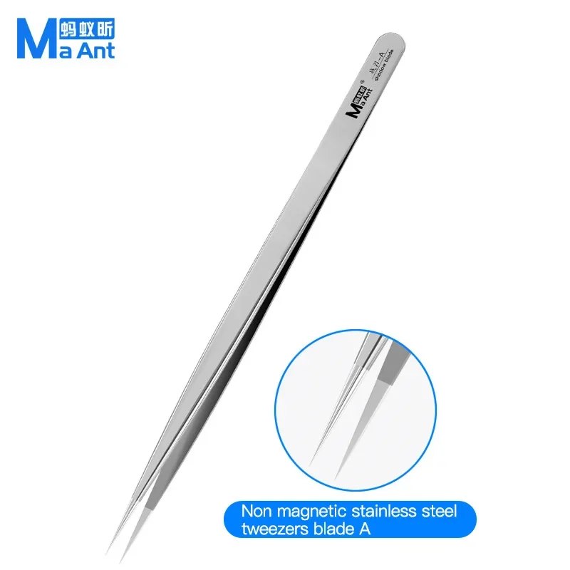 MaAnt Warblade A/D/L Non-Magnetic Stainless Steel Tweezers, Ultra Fine Point Tips for Phone and Computer PCB Repair Tools