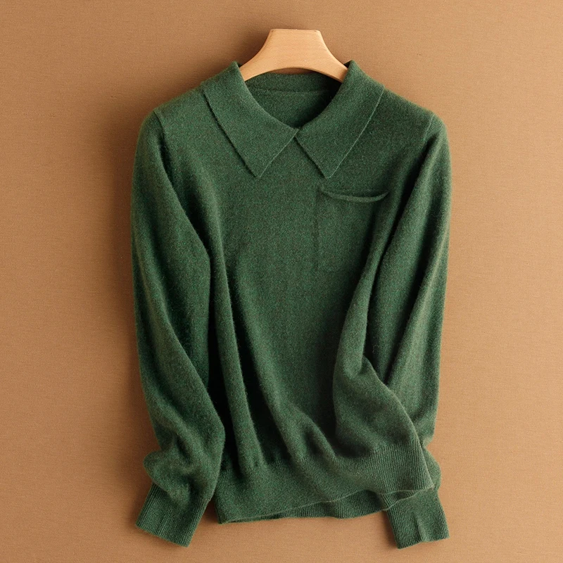 Fall 2023 Fashion Women Clothing 100% Pure Cashmere Sweaters Long Sleevel Wool  Loose New Knit