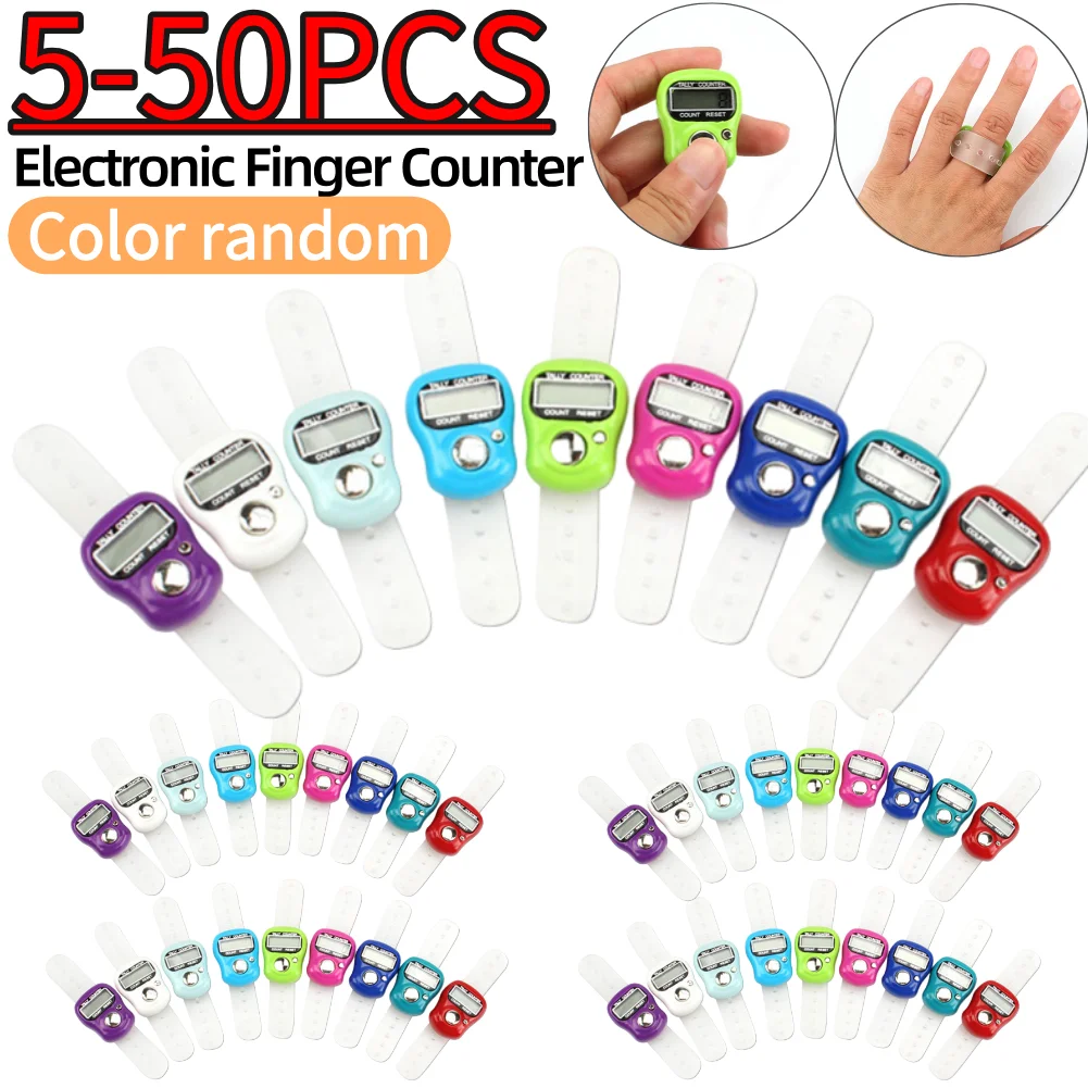 

Electronic Finger Counter Ring with LED Digital Row Tally Stitch Marker Pedometer Display Electronic Tally Counter