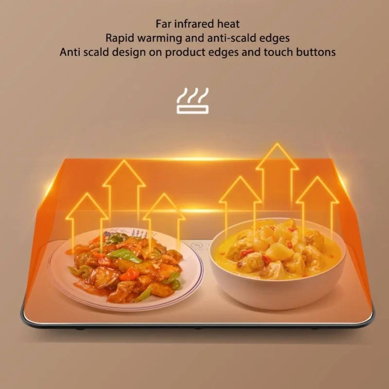 صينية الاحترار الكهربائية درجة حرارة ثابتة التدفئة الزجاج متعددة الوظائف سريع الكهربائية جهاز تسخين الطعام لوحة لمهاجع المكاتب