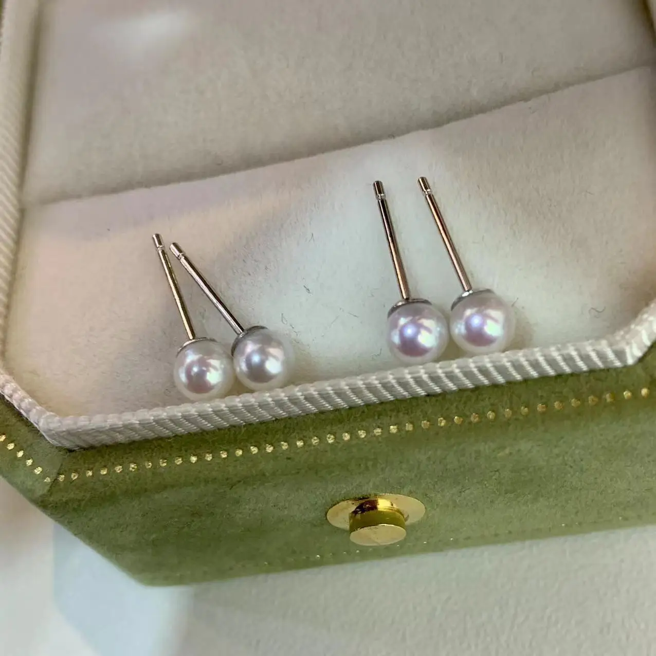 

4-4.5MM Pearl Earrings Baby Beads Round Strong Light Natural Freshwater Pearls Sterling Silver Accessories