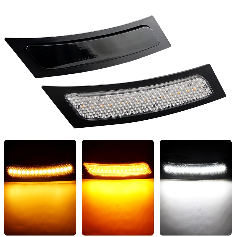 2PCS For 2011 2012 2013 2014 2015 2016 BMW F-10 5-Series LED Bumper Side Marker Deflector Reflector Lamp Light Car Accessorise