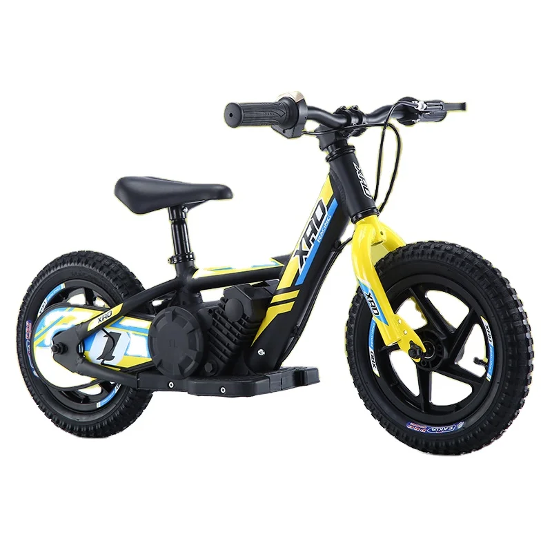 

Wholesale 24v 80w 2.6ah Lithium Battery Powered Children Riding Cycle 12inch Electric Kids Balance Dirt Bike