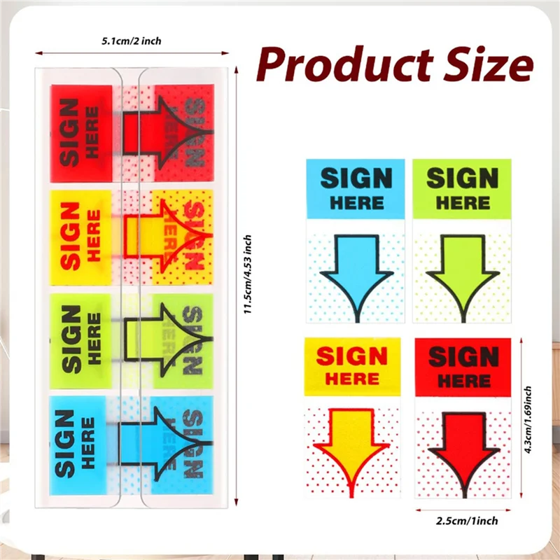 2000Pcs Sign Here Stickers,Labels Stickers Adhesive Sign Here Tabs Sign Post Here Flags(4 Colors)