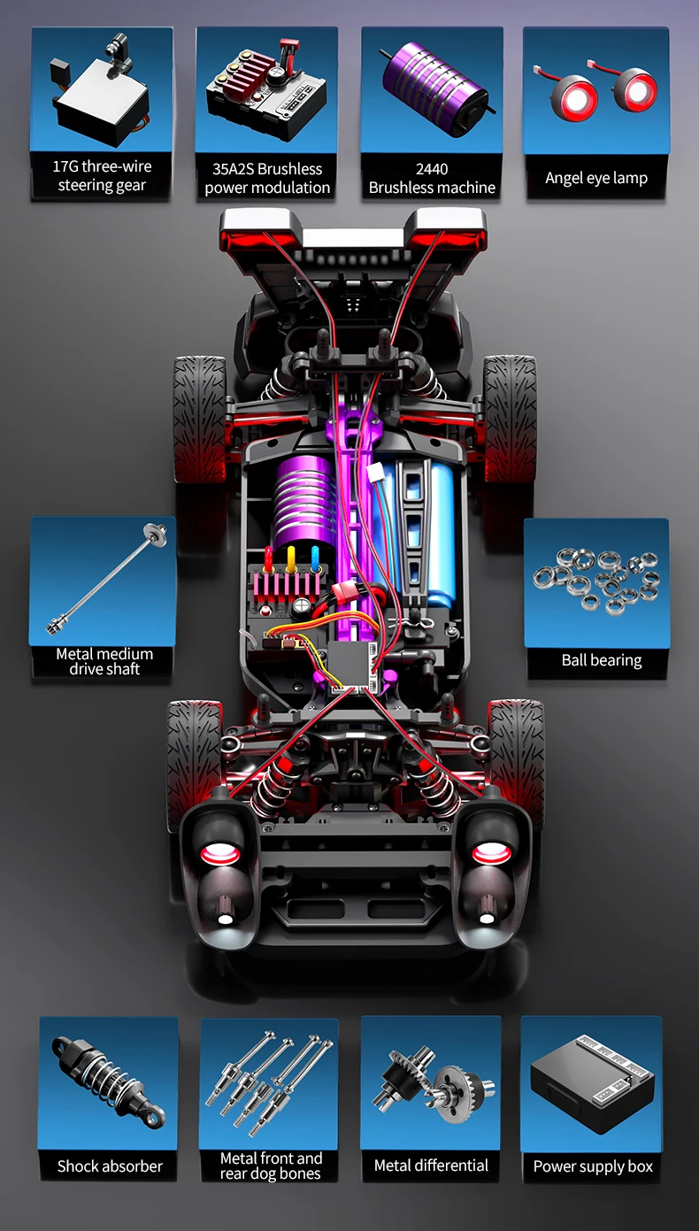 Nieuwe Scy 16307pro 16307 Pro 60 Km/h Borstelloze Rc Drift Auto Hoge Snelheid 1:16 Afstandsbediening Rc Auto Auto 2.4G 4wd Rc Auto Voertuig Speelgoed