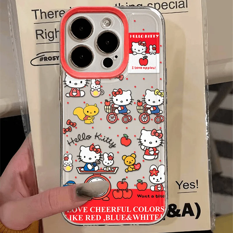 Kawaii Cartoon Hellokitty Clear Space Phone Case For Vivo T1 V15 V23 V23E V25 V27 V29 V29E V30E V40 5G Pro Transparent Cover