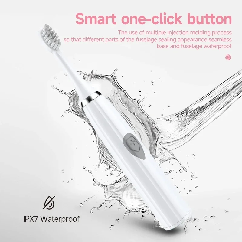 Sonic Electric Toothbrush IPX7 Rechargeable with Soft Bristles for Adults